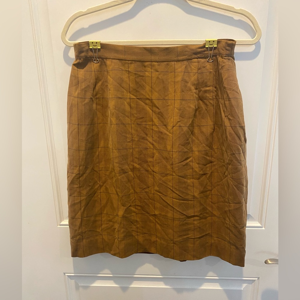 Talbots Vintage 100% Silk Zip Up Skirt